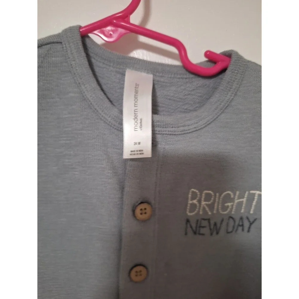 Modern Moments by Gerber gray knit cotton one-piece coverall‎ 24M Bright New Day